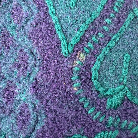 Vintage Marisa Christina Womens Blue and Teal Wool Sweater Hong Kong Large - Picture 6 of 8